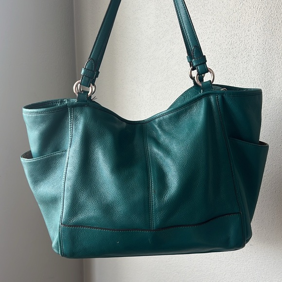 Turquoise Coach Purse, EUC - Picture 3 of 9